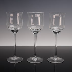 3pc Baccarat Crystal Water Goblets, Capri