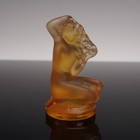 Lalique France Amber Crystal Figurine, Floreal