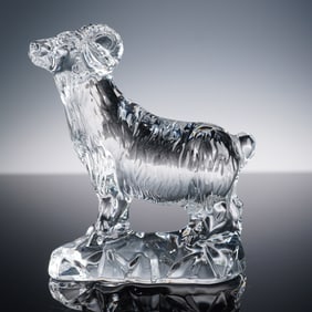 Baccarat Crystal Chinese Zodiac Animal Figurine, Ram