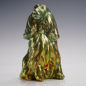 Zsolnay Eosin Figurine, Cocker Spaniel