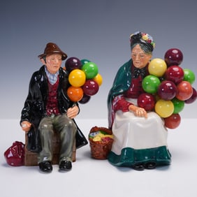 2 pc Royal Doulton Figures: The Balloon Man HN1954 & The Old Balloon HN1315