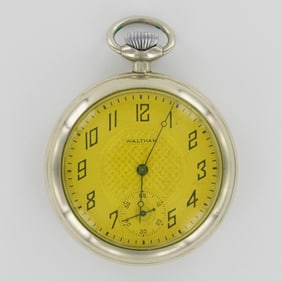 American Waltham Watch Co. 16S Nickel Silver Pocket Watch, A.W.C. Co. Case