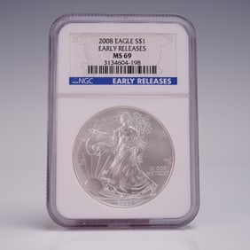 2008 American Silver Eagle Dollar Coin NGC Graded MS 69