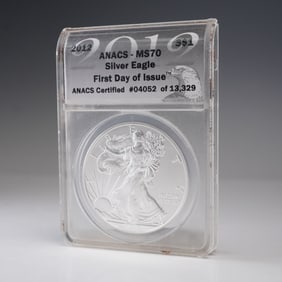 2012 American Silver Eagle Type 1 ANACS Graded MS 70 FDOI