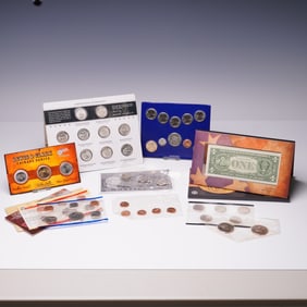 9pc US Mint Coin and Currency Sets Grouping 1990 to 2022
