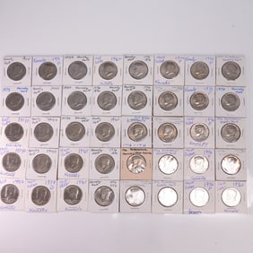 40pc U.S. Kennedy Half Dollars 1970s Mixed Lot