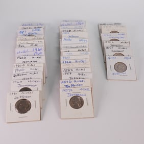 46pc Jefferson Nickel Lot 1950s 1960s 1970s Mixed Dates