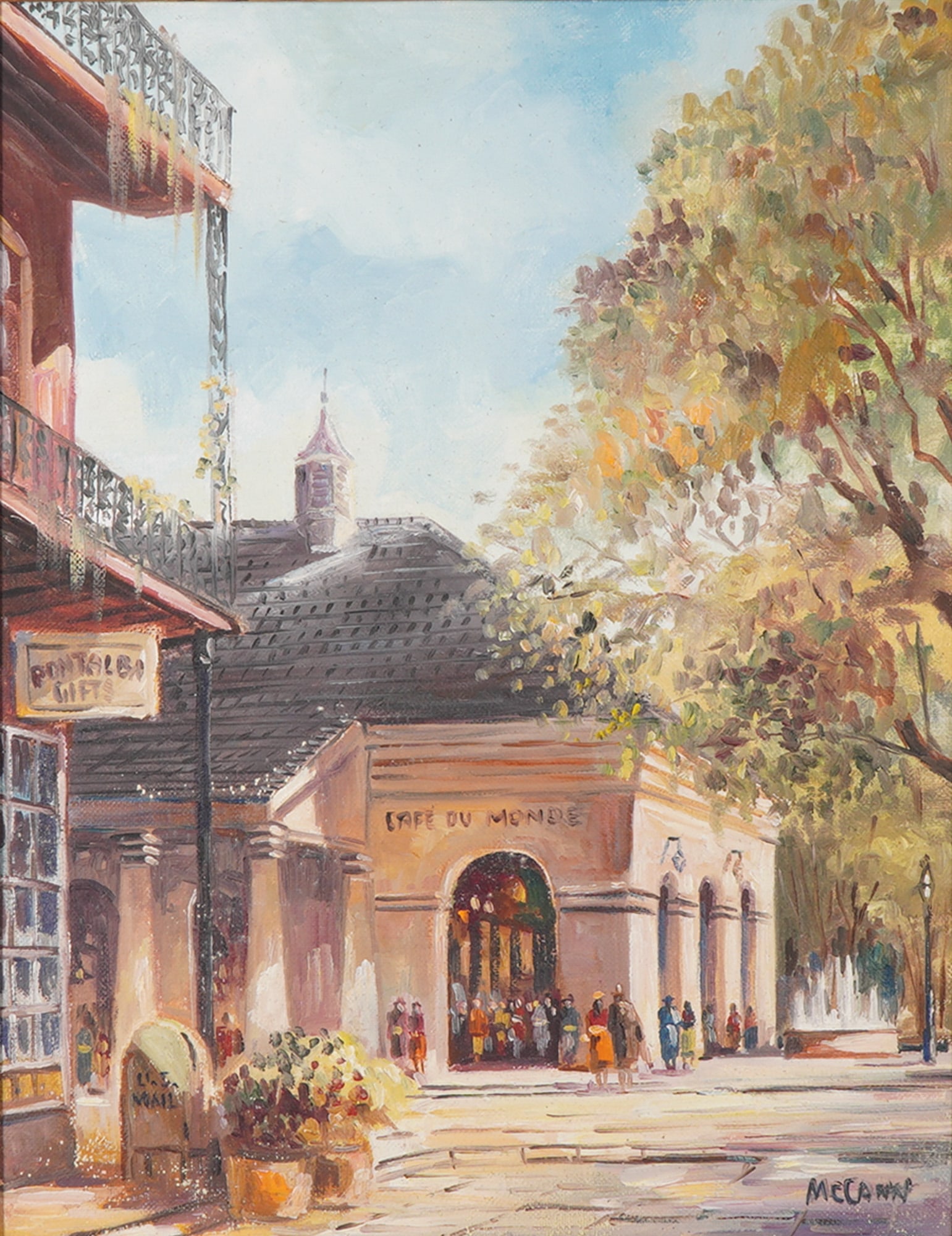 John McCann, Original Oil Painting, Cafe du Monde New Orleans, Signed