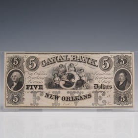 1840s $5 New Orleans Canal Bank Banknote