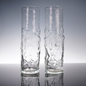 2pc Libbey L'Homme Muscle Men Glasses Mardi Gras 1990