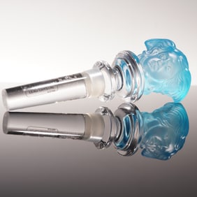 Rosenthal Versace Crystal Stopper, Blue Medusa