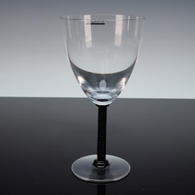 Lalique Crystal Black Phalsbourg Tall Water Goblet