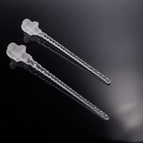 Lalique Crystal Swizzle Sticks, Roxane