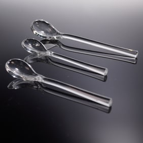 3pc Baccarat Crystal Miniature Serving Spoons