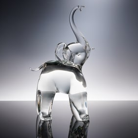 Murano Glass Elephant Sculpture by Licio Zanetti
