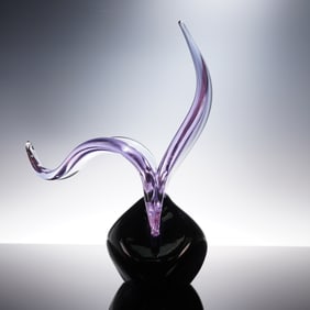 Murano Seagull on Rock Sculpture