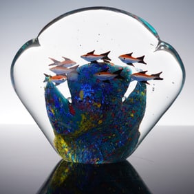 Mid-Century Art Glass Fish Aquarium Sculpture