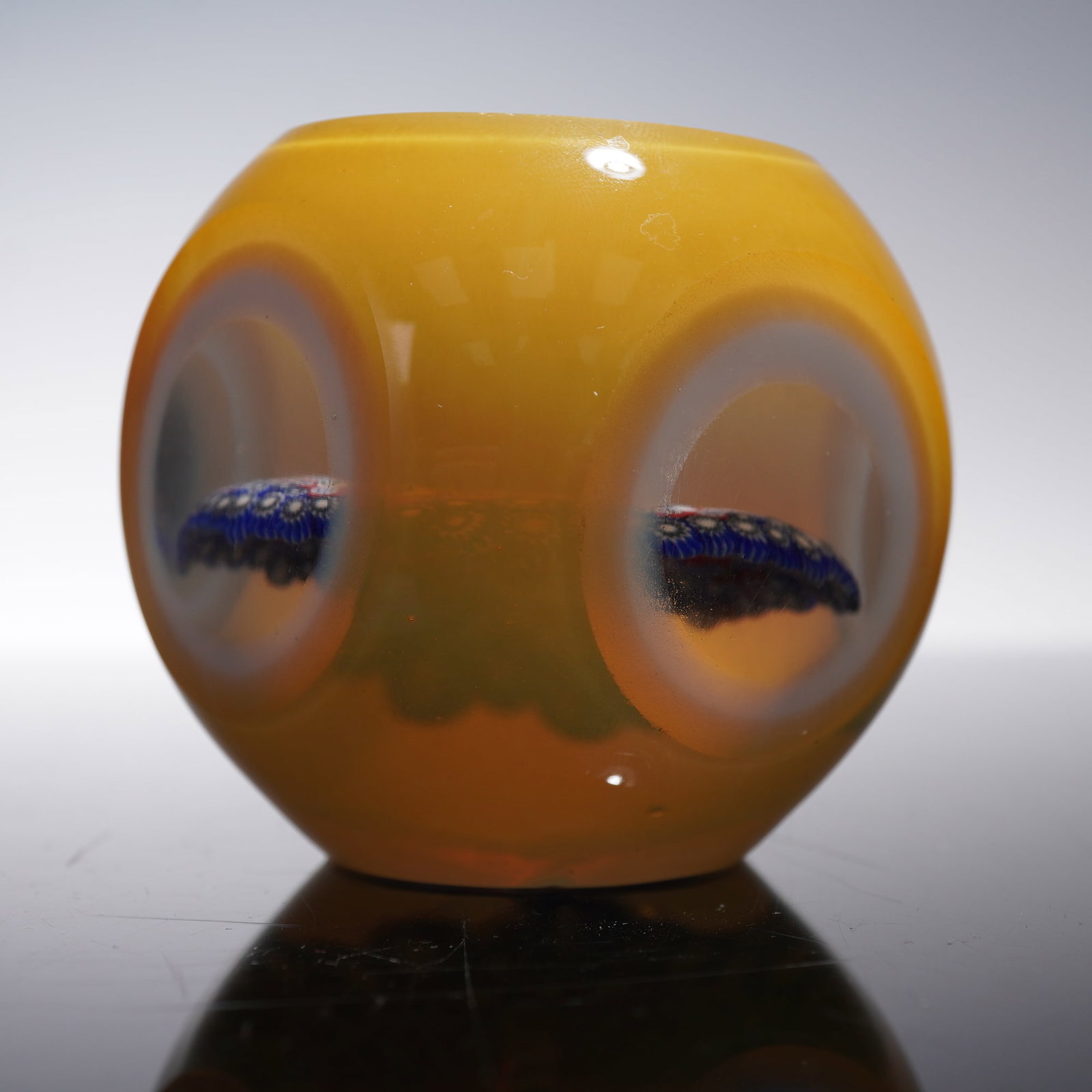 Faceted Art Glass Millefiori Cane Paperweight (1 of 5)