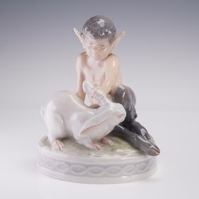 Royal Copenhagen Figurine, Faun with Rabbit 439