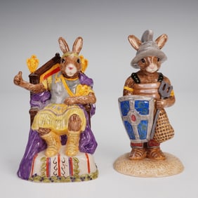 2pc Royal Doulton Bunnykins Figurines, Emperor DB312 and Gladiator DB326