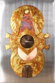 Stephen Chun, Mid Century Modern Brutalist Abstract Brass & Metal Wall Art