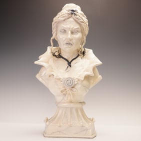 Gothic Hand-Painted Resin Halloween Bust
