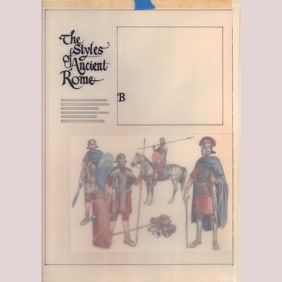Original Gouache Illustration & Overlay, Styles of Ancient Rome Educ.Plate