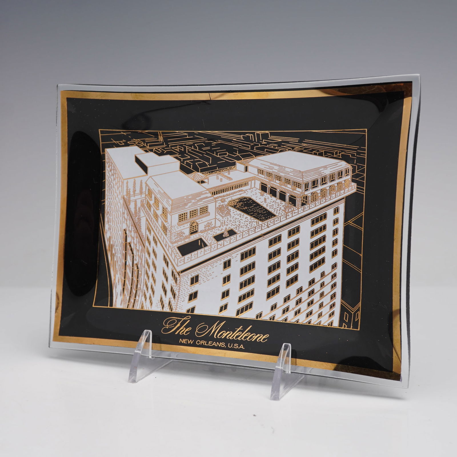 Original Glass Monteleone Hotel New Orleans Souvenir Tray (1 of 4)