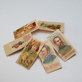 6pc Antique Duke's Cigarette Cards and Booklets, Civil War Figures