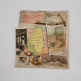 13pc 19th C Coffee Advertising Trade Cards - United States & Internatl.