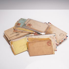 Collection of Antique Envelopes and Letters with Canceled Stamps, 1880-1960