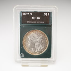 1882-O Morgan Dollar Silver One Dollar Coin OCC Graded MS 67