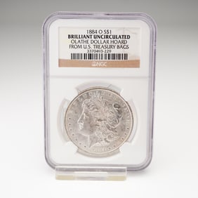 1884-O Morgan Silver Dollar Olathe Hoard NGC Graded Brilliant Uncirculated