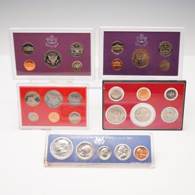 5pc U.S. Mint Proof Coin Sets 1966 to 1992