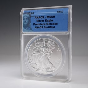 2015 American Silver Eagle Type 1 Dollar ANACS Graded MS 69