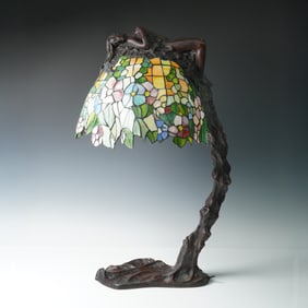 Emil Thomasson Art Nouveau Daphne Table Lamp w/ Signature