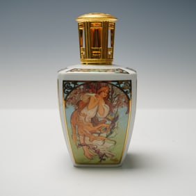 Goebel Lampe Berger Porcelain Perfume Lamp, Alphonse Mucha 4 Seasons Motif