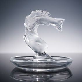 Lalique Crystal Round Pin Tray, Goujon