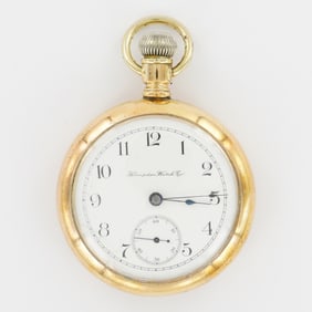 Hampden Watch Co. 18S LS Swing Out Gold Filled Pocket Watch