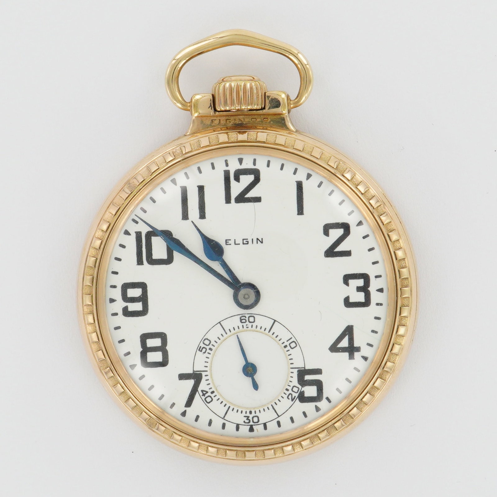 Elgin Nat'L Watch Co. 16S LS 12KT S.W.C.Co. Gold Filled Case Pocket Watch: Elgin Nat'l Watch Co. 16S LS 12KT S.W.C. Co. Gold Filled Case Pocket Watch. The case is marked "S.W.C. Co. 12KT Gold Filled 6296647." The movement is marked "B.W. Raymond," with 21 Jewels and serial n