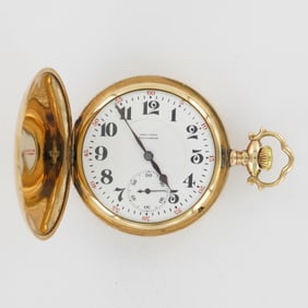 Theo Frey Allegheny LS HC 3 Finger Bridge Gold Fill Pocket Watch, 25 Year