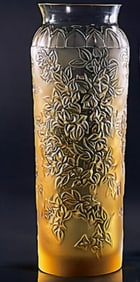 Lalique Gold Crystal Vase, Bougainvillier, Sealed Box