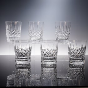 6pc Waterford Crystal Double Old Fashioned Glasses, Lismore