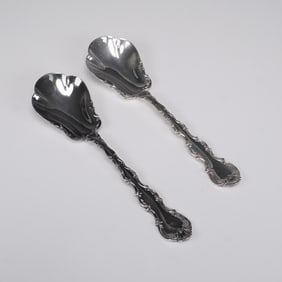 Pair of Gorham Sterling Silver Strasbourg Casserole Spoons