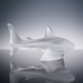 Lalique Crystal Figurine, Shark