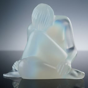 Lalique Opalescent Crystal Nude Figurine, Reve
