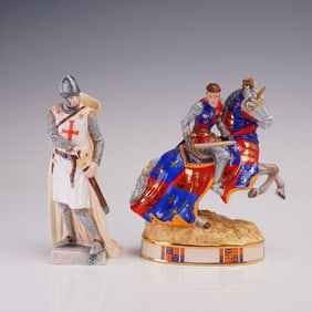 2pc Royal Doulton Figurines, Medieval Knights Collection