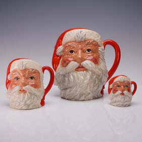 3pc Royal Doulton Santa Claus Character Jugs- D6704, D6705, & D6706