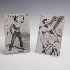 2pc Physique Pictorial Beefcake Magazines, Spring 1956 and Summer 1957