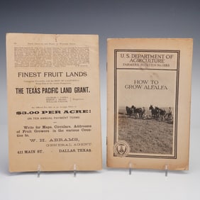 Agricultural Pamphlets- Fruit Growing in W. Texas and How to Grow Alfalfa